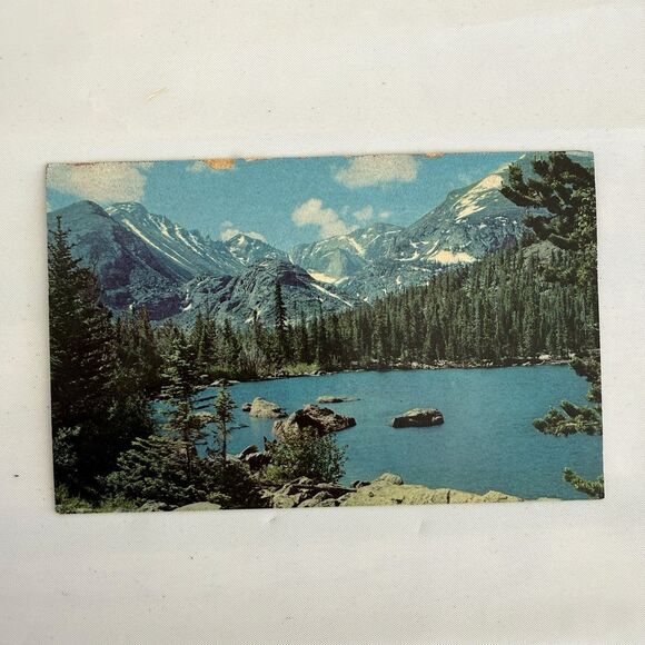 Vtg Wood Mini Magazine Rack Desktop Letter Holder Postcard Rocky Mountain Scene - Picture 7 of 10